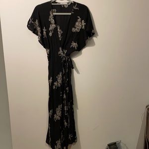 Embroidered Wrap Dress